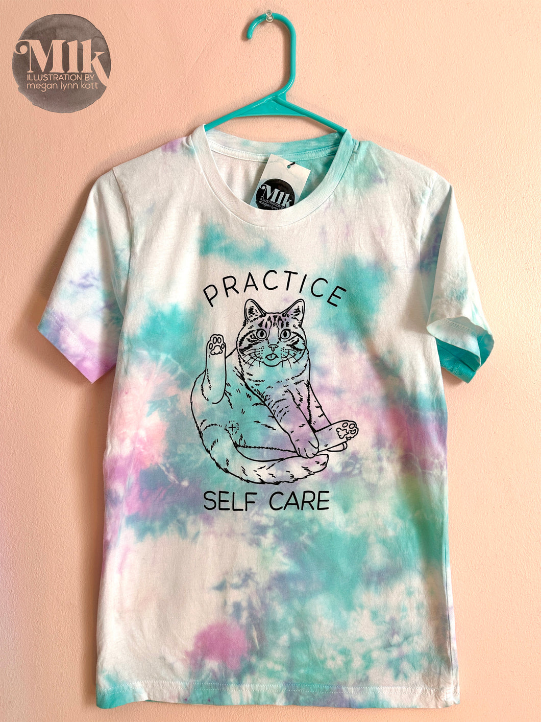 Practice Self Care Kitty - Unisex Tie-Dye T-Shirt