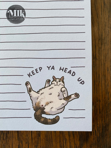 Keep Ya Head Up Cat-Butt Notepad - 4.5 x 5.75